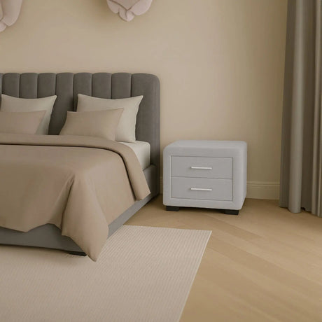 Noptiera tapitata plush alb Velvet WLS