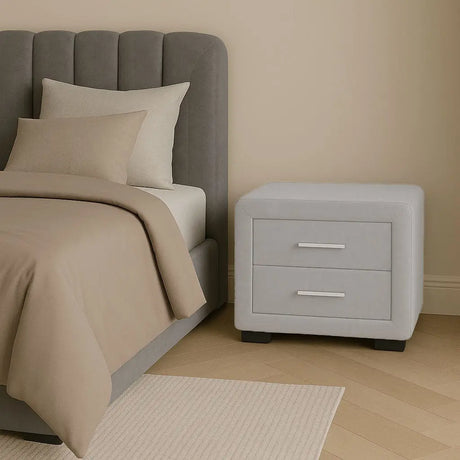Noptiera tapitata plush alb Velvet WLS