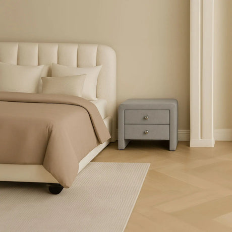 Noptiera tapitata plush gri Velvet WLS