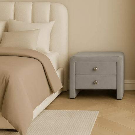 Noptiera tapitata plush gri Velvet WLS